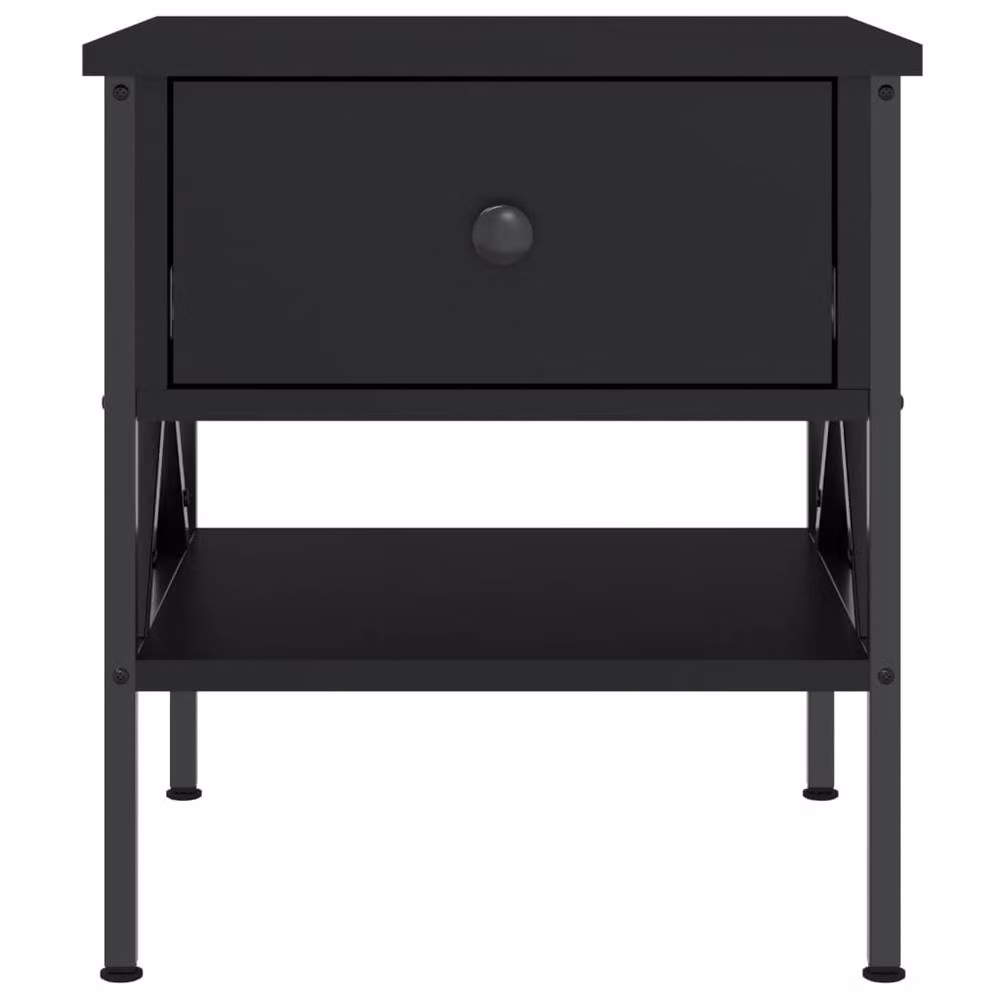 Berkfield Home Durable Black Bedside Table W/D/H: 40 x 42 x 45 cm – 4