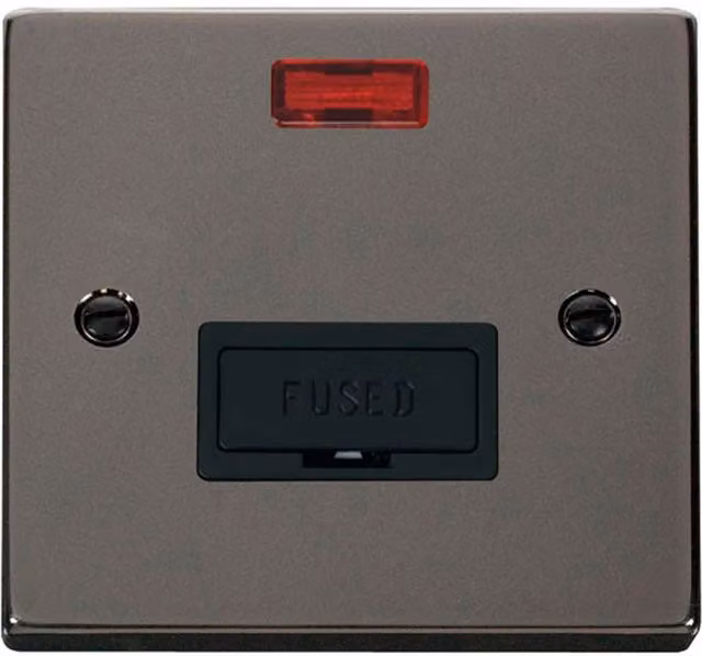 SE HOME Black Flush Plate Fused Connection Unit in Black