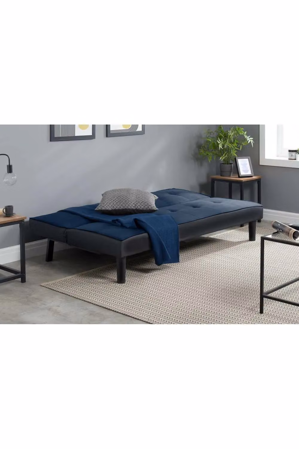 Birlea Aurora 3 Seater Navy Blue Velvet Click Clack Sofa Bed – 2