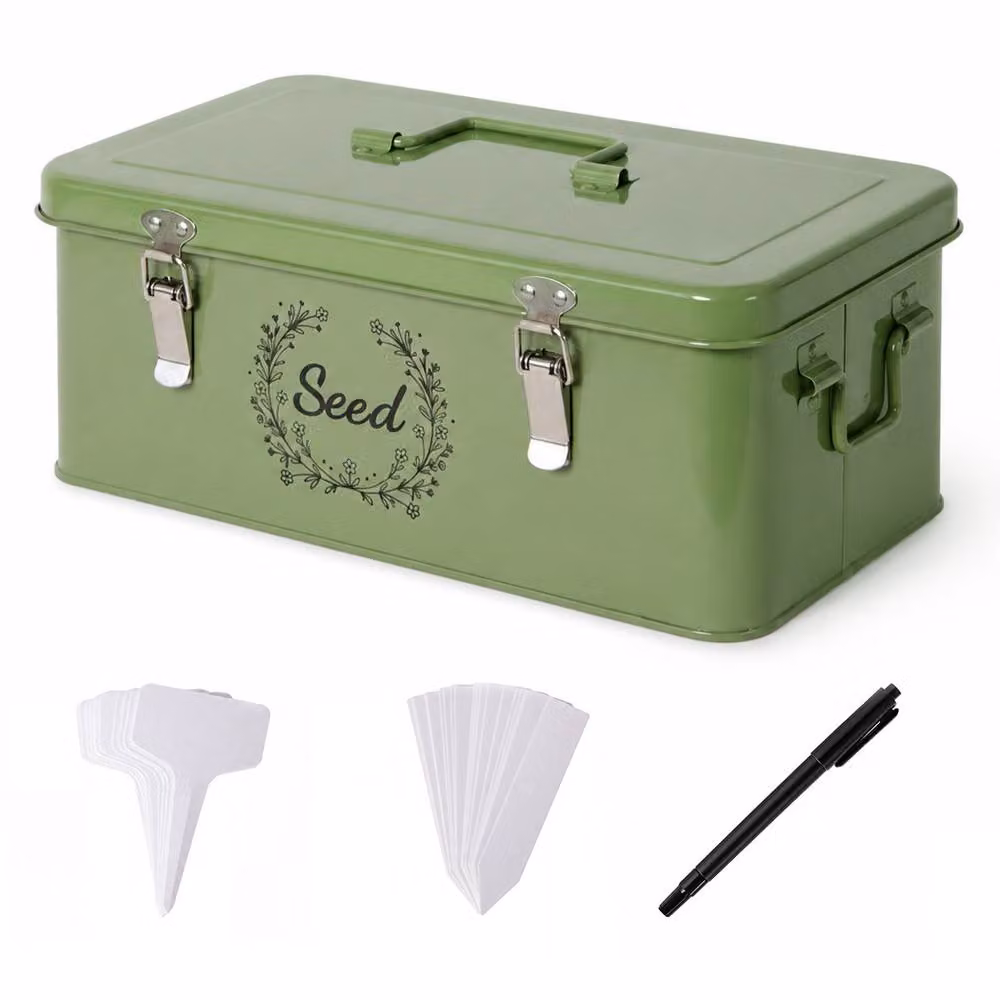 Toque Metal Seed Organiser with Lid, Green – 2
