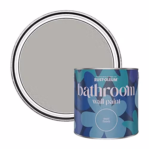Rust-Oleum Mocha Grey Matt Water-Based Bathroom Wall and Ceiling Paint, 2.5L