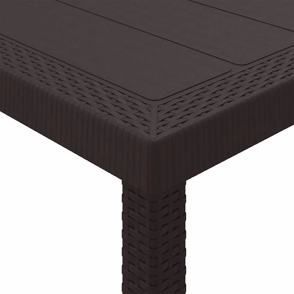 Berkfield Home Brown Poly Rattan Square Garden Table W/D/H: 100 x 100 x 73 cm – 5