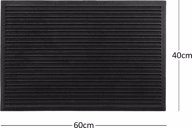Nicoman Modern Striped Weatherproof Outdoor Entrance Door Mat, Black, W/D: 60 x 40 cm
