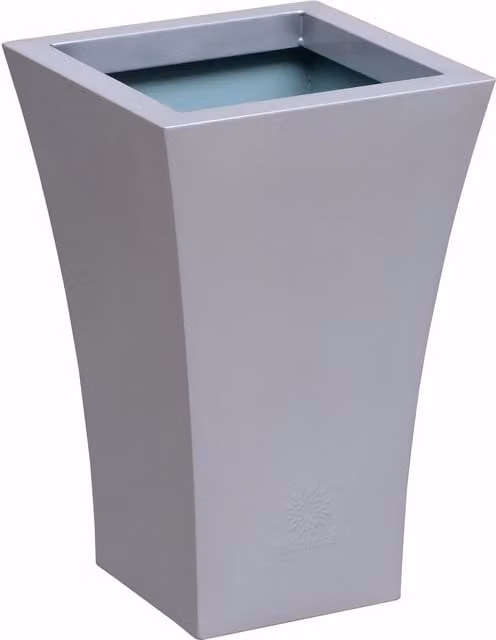 Primrose Silver Galvanised Steel Flared Square Planter Pot W: 56 cm, D: 41 cm – 1
