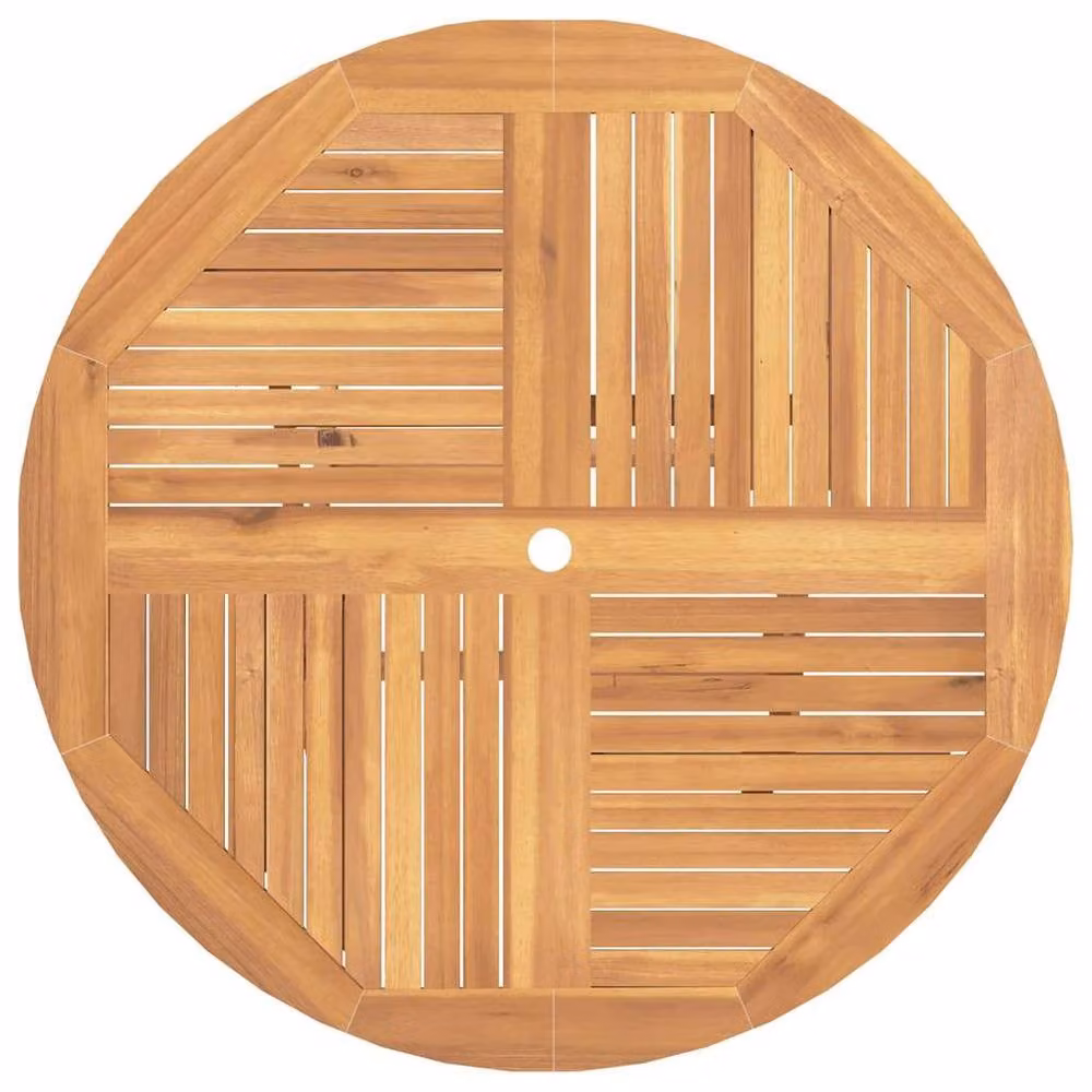 Berkfield Home Beautiful Folding Garden Table in Brown Solid Teak Wood, Diameter: 120 cm, Height: 75 cm – 3
