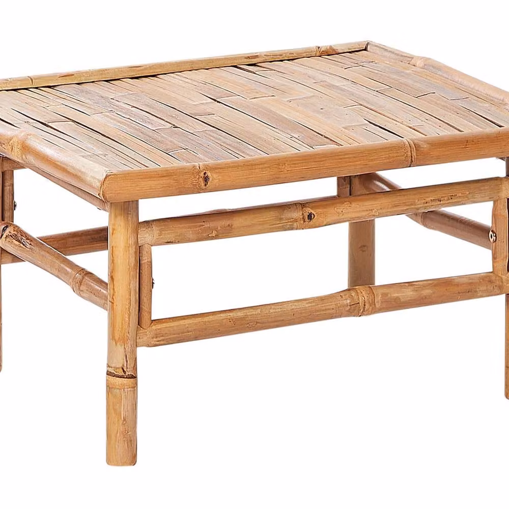 Wyld and Coco Rustic Brown Bamboo Rectangular Outdoor Coffee Table W: 64 cm, D: 55 cm – 2