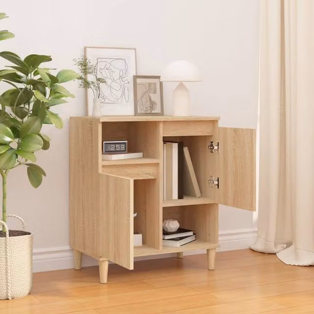 Berkfield Home Sonoma Oak Sideboard in Tan, W: 60 cm, D: 35 cm, H: 70 cm