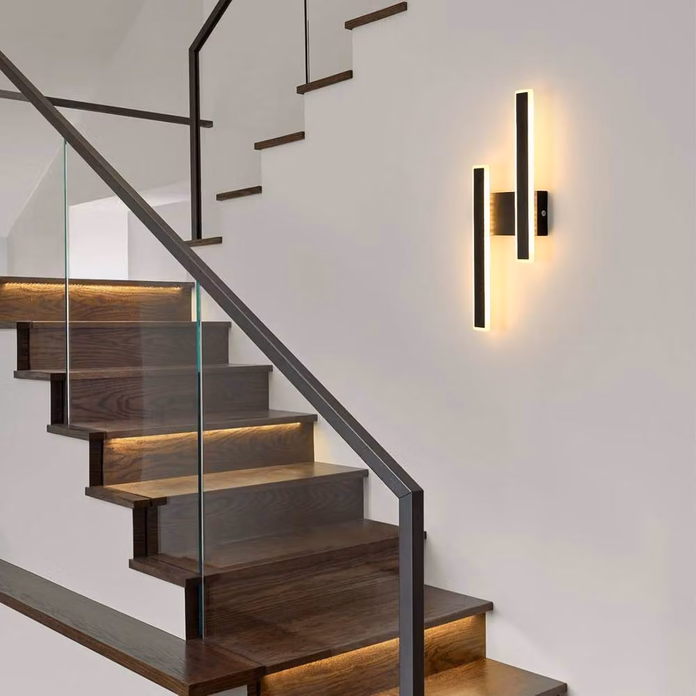 Goeco Modern Nordic Style LED Indoor Wall Light, Black, Warm White 3000K – 2