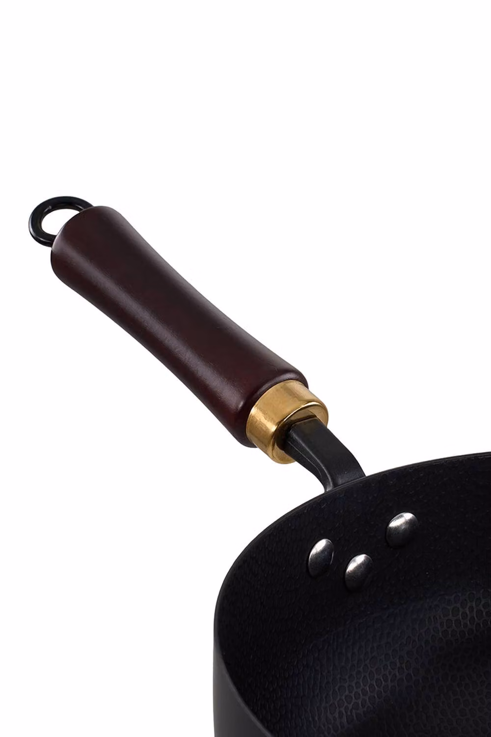 Living and Home Uncoated Cast Iron Wok with Hammered Finish in Black, Small – 4