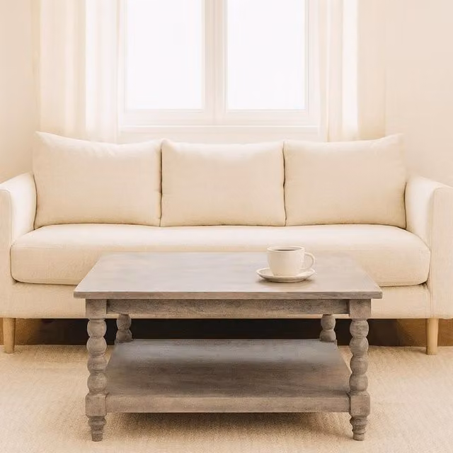 Artisan Furniture Barclay Rectangular Mango Wood Coffee Table in Grey