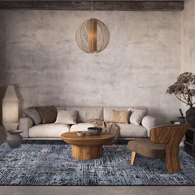 Desire Rugs Belgravia Modern Abstract Area Rug in Blue, W: 160 cm, D: 230 cm