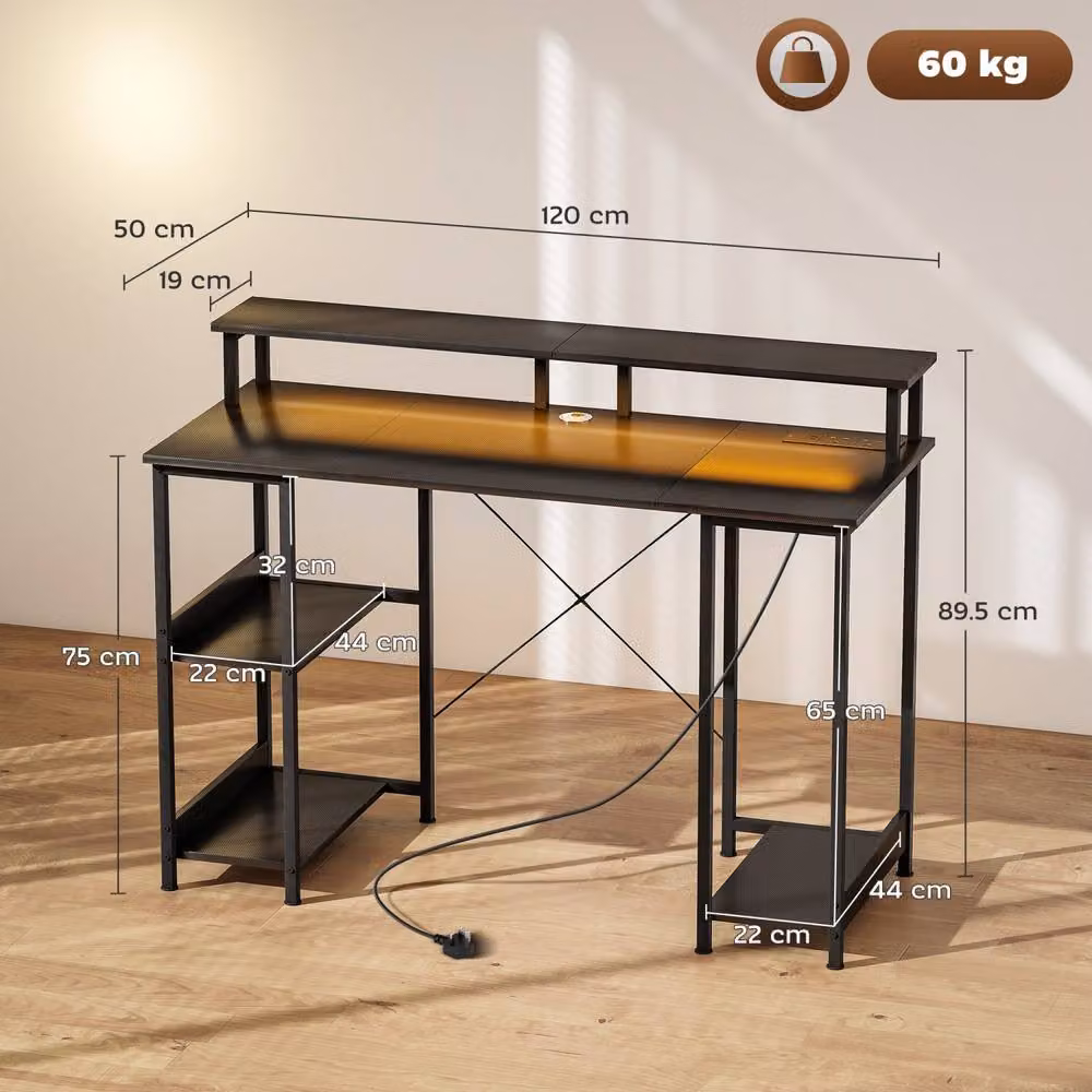 Wyld Haus Sona Grey Carbon Fibre Gaming Desk W: 120 cm, D: 89.5 cm, H: 120 cm – 4