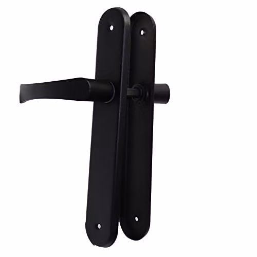 Sola Matt Black Interior Door Handle Set with Sleek Lever Design and Backplate – 3