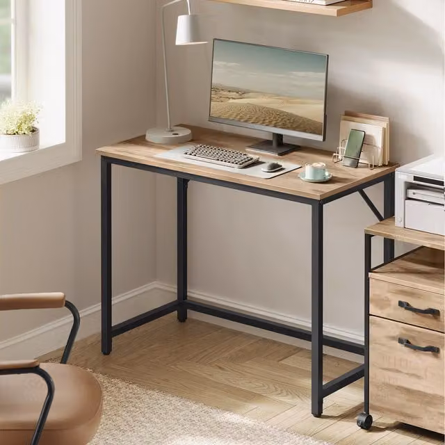 VASAGLE Modern Brown Computer Desk and Writing Table for Home Office