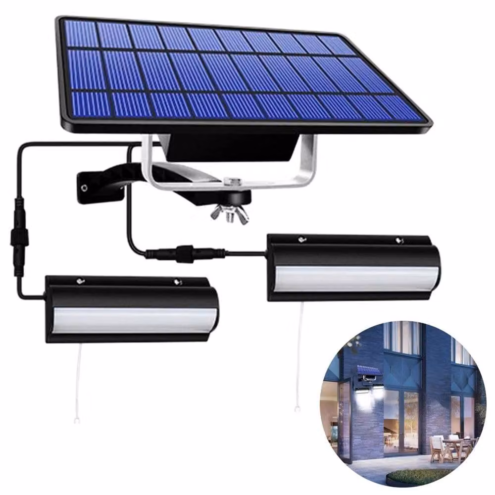 VOGREX Solar LED Pendant Light with Wire Switch, Black Multicolour Indoor Outdoor Suspended Lamp for Garden and Terrace – 3