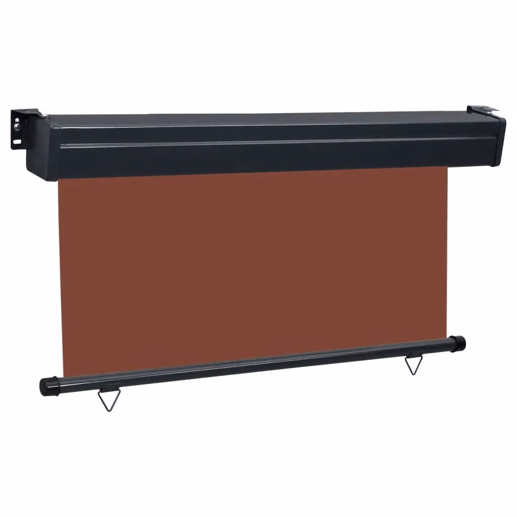 Berkfield Home Brown Balcony Side Awning with Manual Pull Polyester Fabric and Aluminium/Steel Frame, W/H: 140 x 250 cm – 2