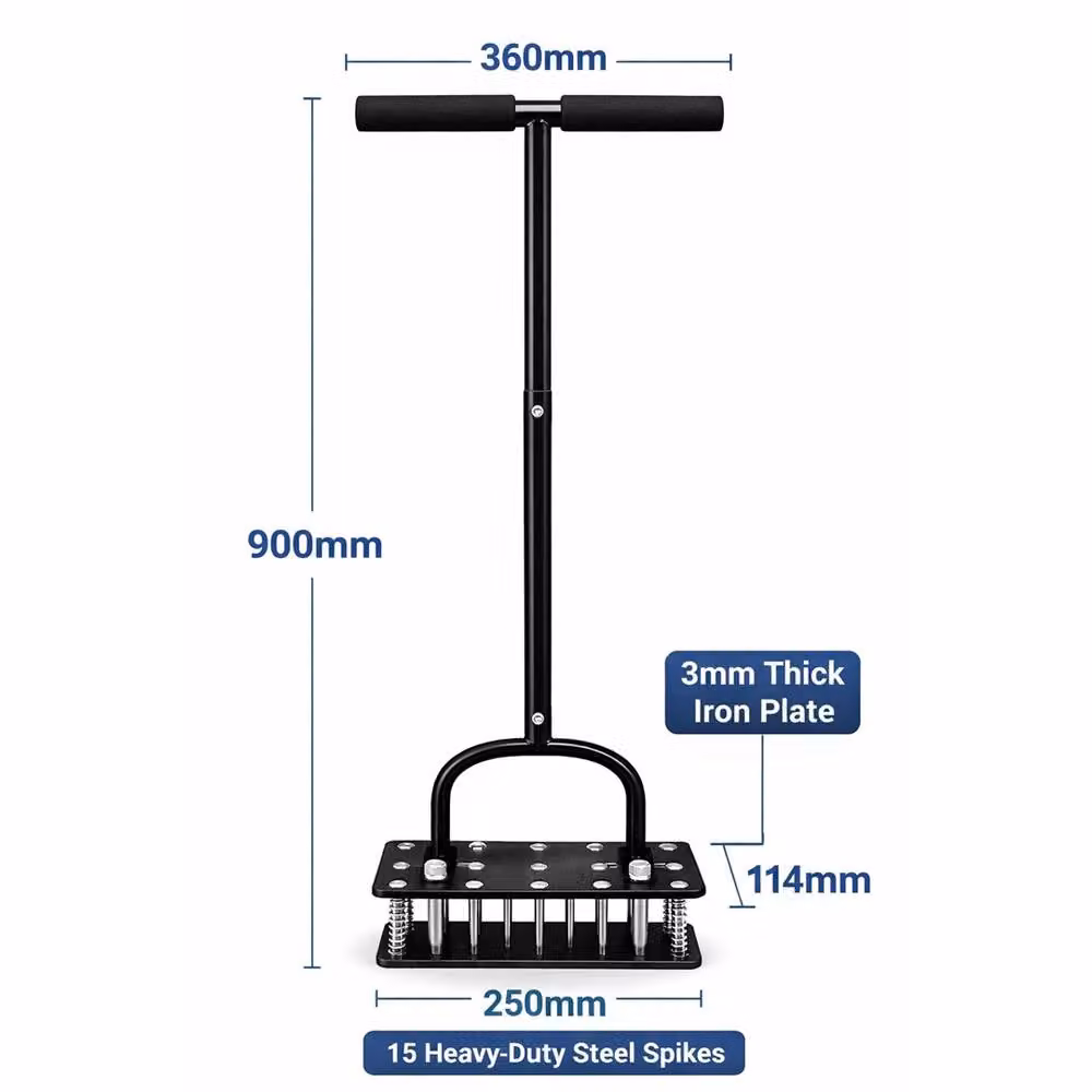 Havendro Manual Metal Lawn Aerator with 15 Spikes in Black – 2