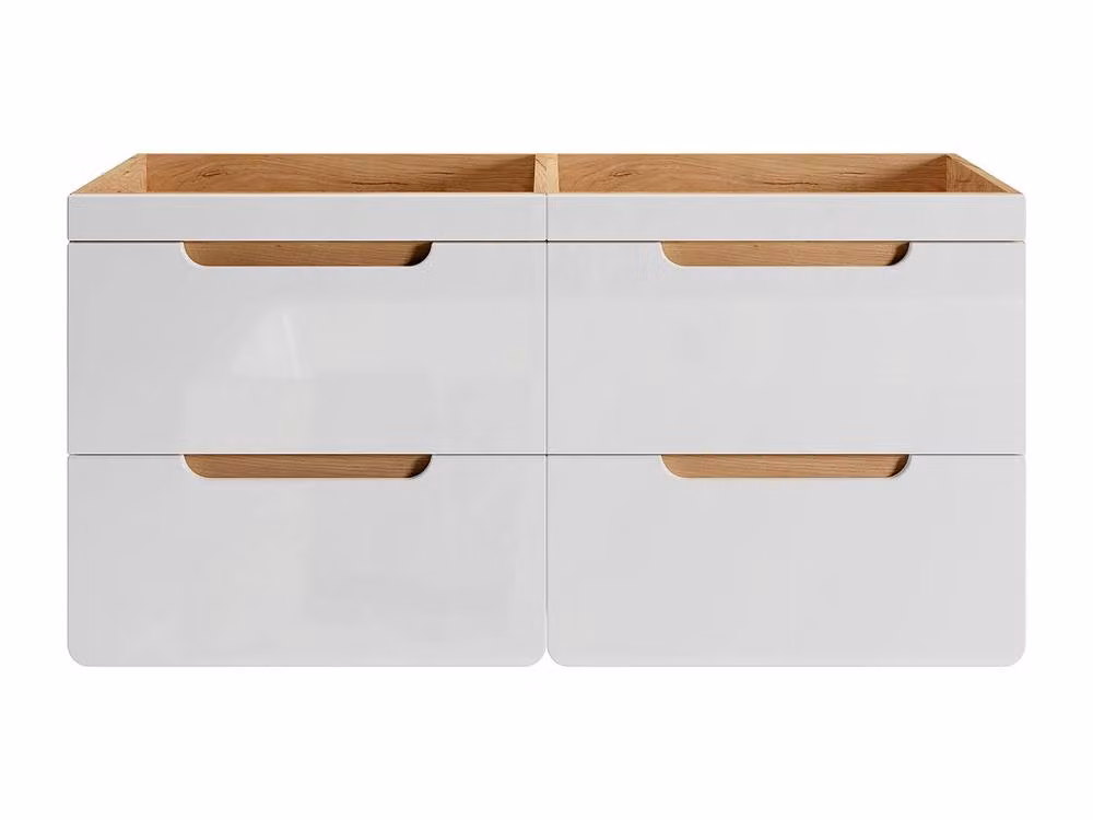 Vente-unique Aruba Wall-Mounted Vanity Unit in Light Oak and White, W: 120 cm, D: 46 cm, H: 59 cm – 2