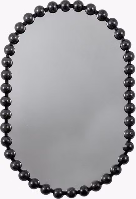 Perch & Parrow Bead-utiful Rectangular Geometric Glass Mirror in Black and Gold