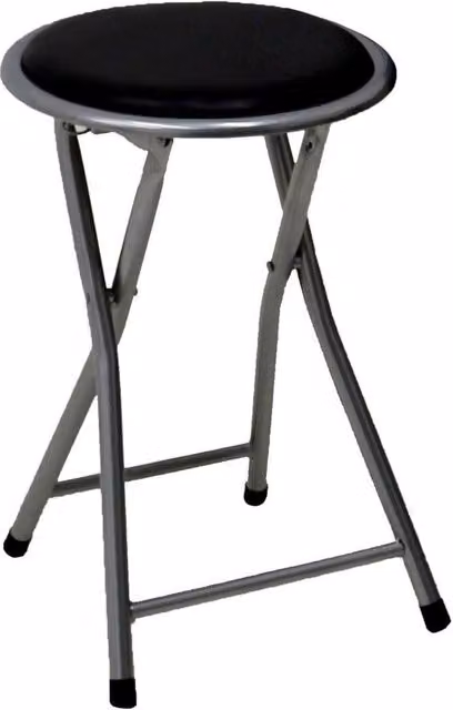 FLAVORA Black Foldable Padded Metal Bar Stool
