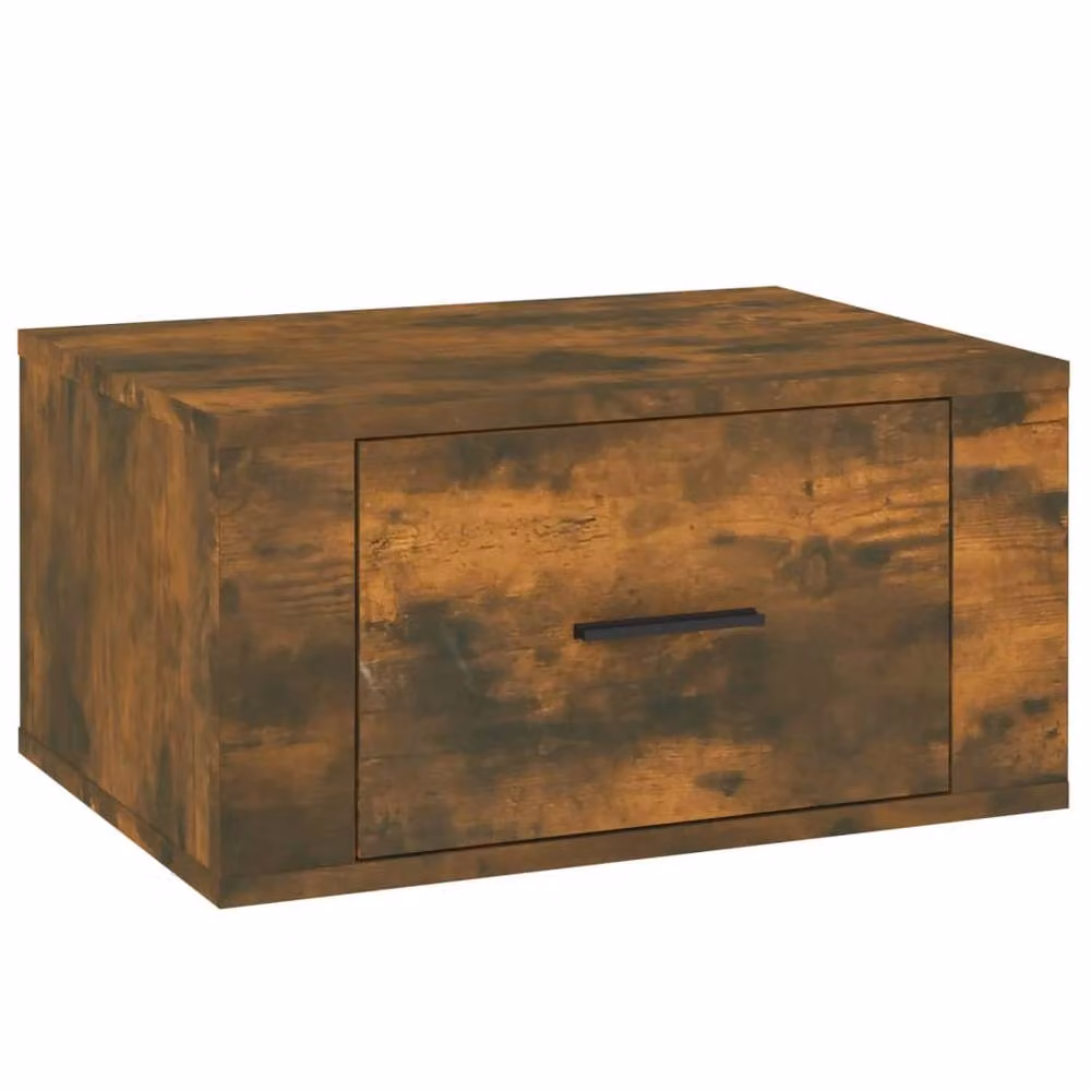Berkfield Home Elegant Wall-mounted Bedside Cabinet in Smoked Oak Brown, W: 50 cm, D: 36 cm, H: 25 cm – 2