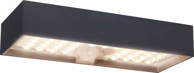 Luceco Grey Solar Powered Motion Sensor Garden Brick Light with Warm White Downlight