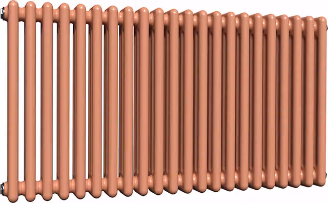 Lux Heat Horizontal Column Radiator in Orange, 3 Column, W: 60.0 cm, H: 101.0 cm