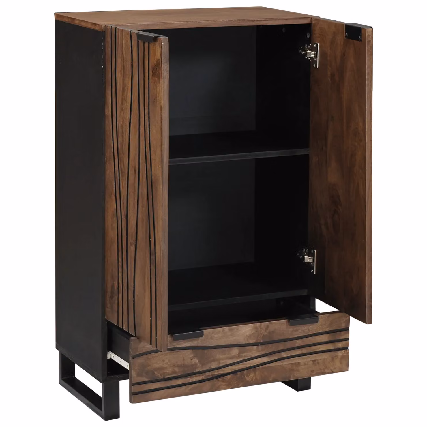 Berkfield Home Modern Mango Wood Highboard in Brown, W/D/H: 60 x 33.5 x 100 cm – 2