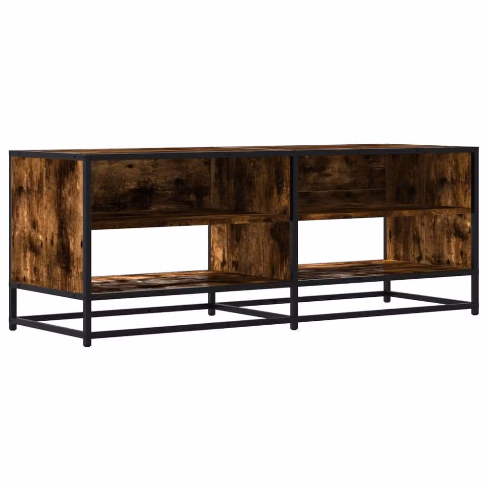 Berkfield Home TV Cabinet in Smoked Oak and Brown, W/D/H: 120.5 x 40 x 46 cm – 2