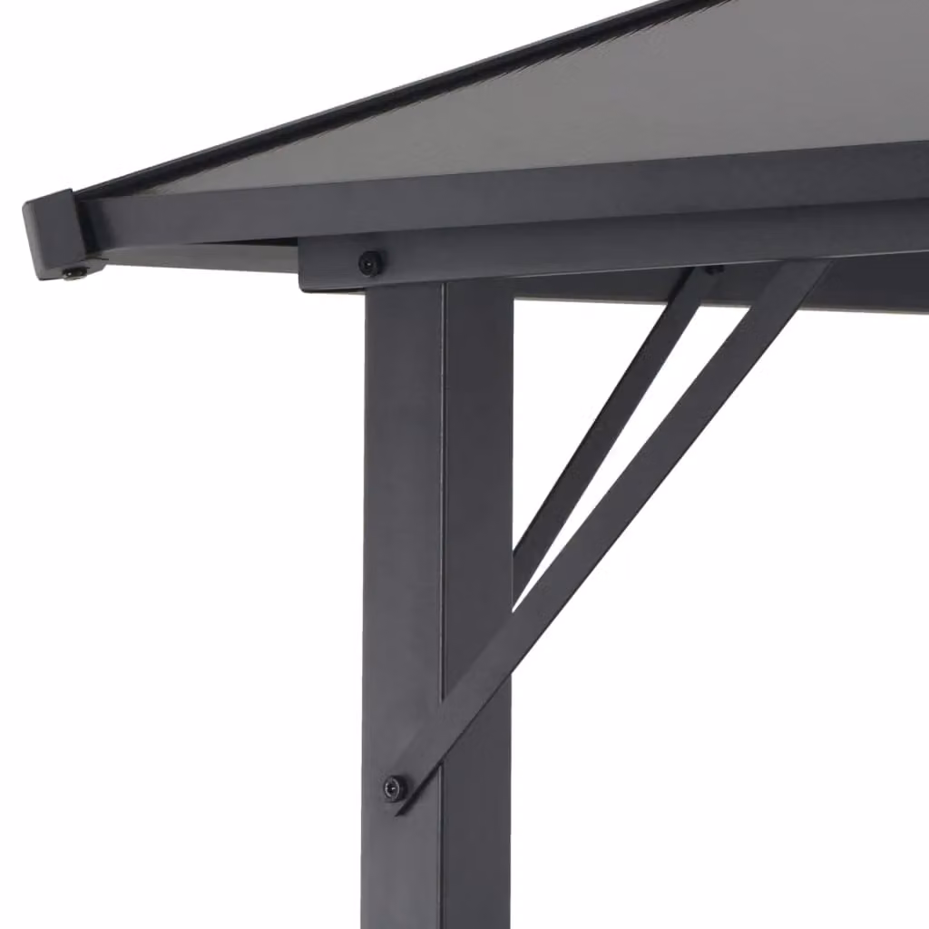 Berkfield Home Aluminium Gazebo with Polycarbonate Roof, Black, W: 300 cm, D: 300 cm, H: 260 cm – 3
