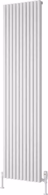 Bathroom Kingdom Albano White Designer Vertical Aluminium Radiator H: 180 cm, W: 43 cm