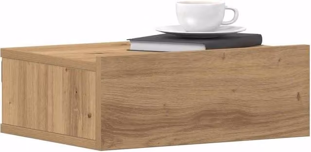 Berkfield Home Artisan Oak Floating Nightstands, 2 Piece Set in Brown, W/D/H: 40 x 32 x 15 cm – 1