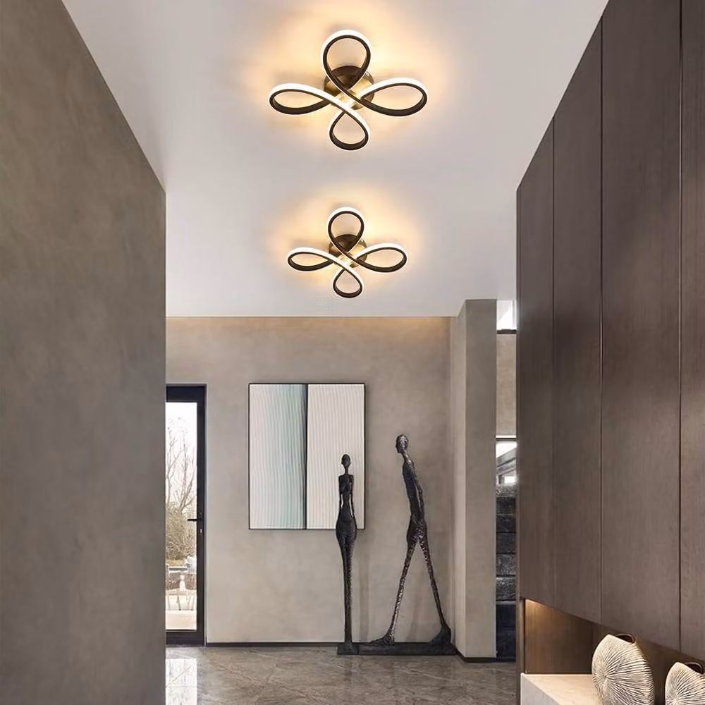 Pheashine Black Flower LED Ceiling Light, 30W, 3000K Warm White, Diameter: 30 cm – 5