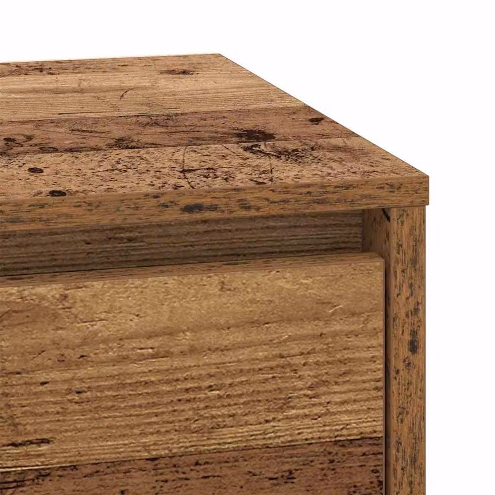 Berkfield Home Set of 2 Rustic Brown Wood Bedside Cabinets with Integrated LED Lights, W/D/H: 39 x 34.5 x 50 cm – 6
