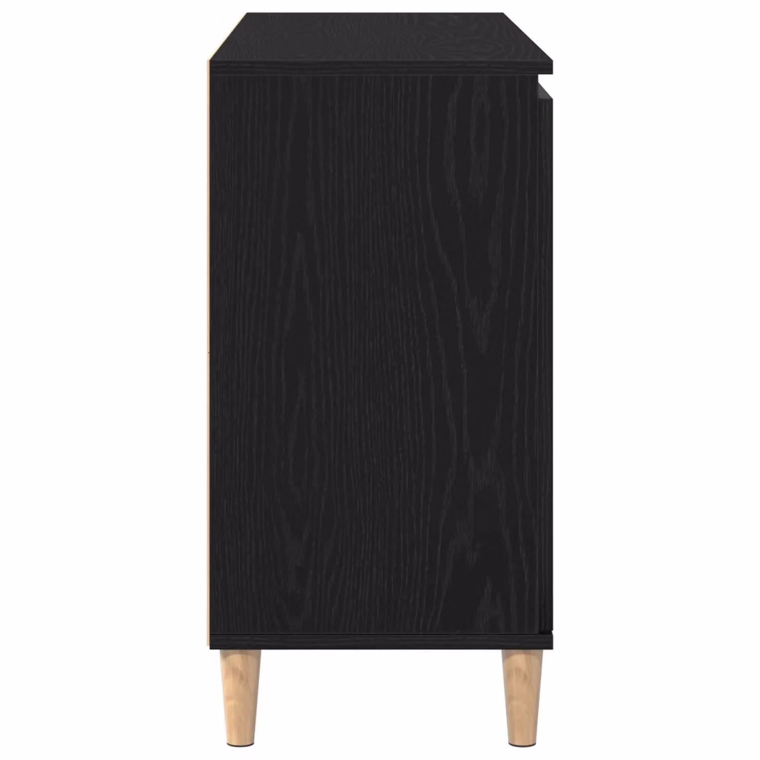 Berkfield Home Black Oak Sideboard in Black Matt Engineered Wood, W: 101 cm, D: 35 cm, H: 60 cm – 5