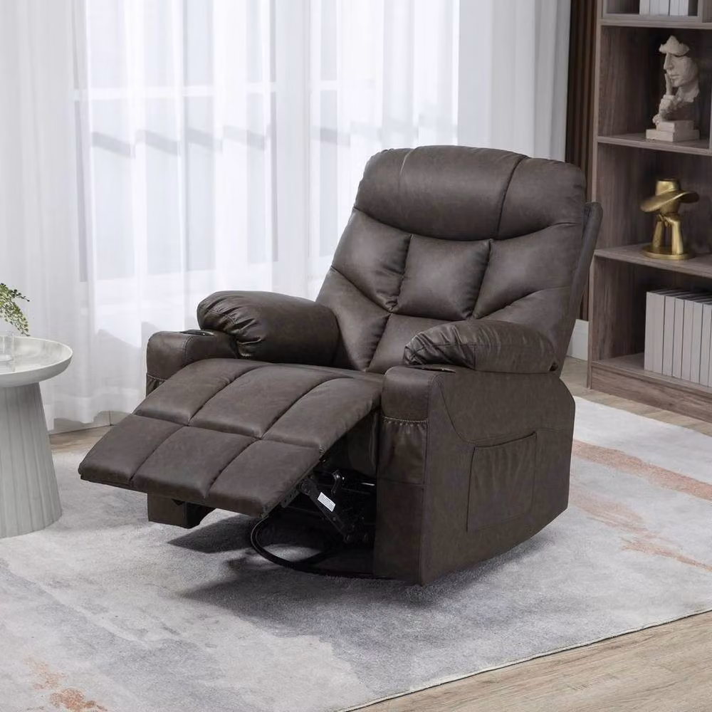 FORGEVIO Manual Recliner Chair with Footrest in Brown – 6