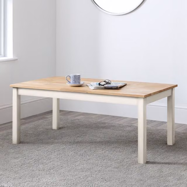 Julian Bowen Coxmoor Rectangular Oak and White Coffee Table