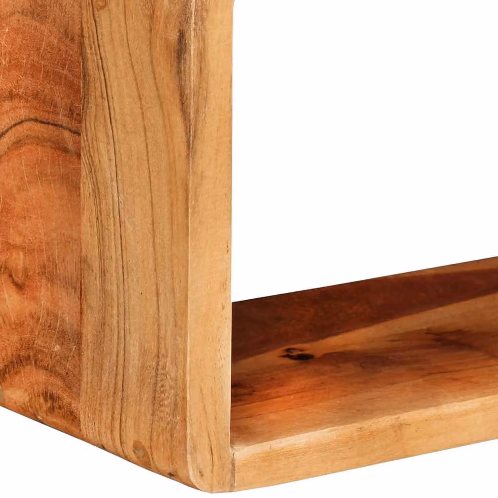 Berkfield Home Beautiful 3 Piece Wall Mounted Cube Shelf Set in Brown Solid Acacia Wood – 2
