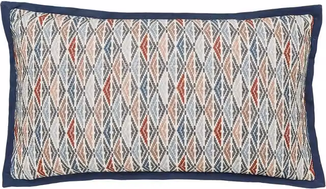 Bedeck of Belfast Lucine Floral Rectangular Cotton Cushion, Grey and Multicolour, W: 60 cm, H: 40 cm