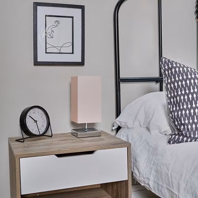 Yuko Touch Table Lamp in Pink and Chrome