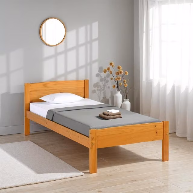 Seconique Amber Single Bed Frame in Antique Pine Wood, 90 x 190 cm