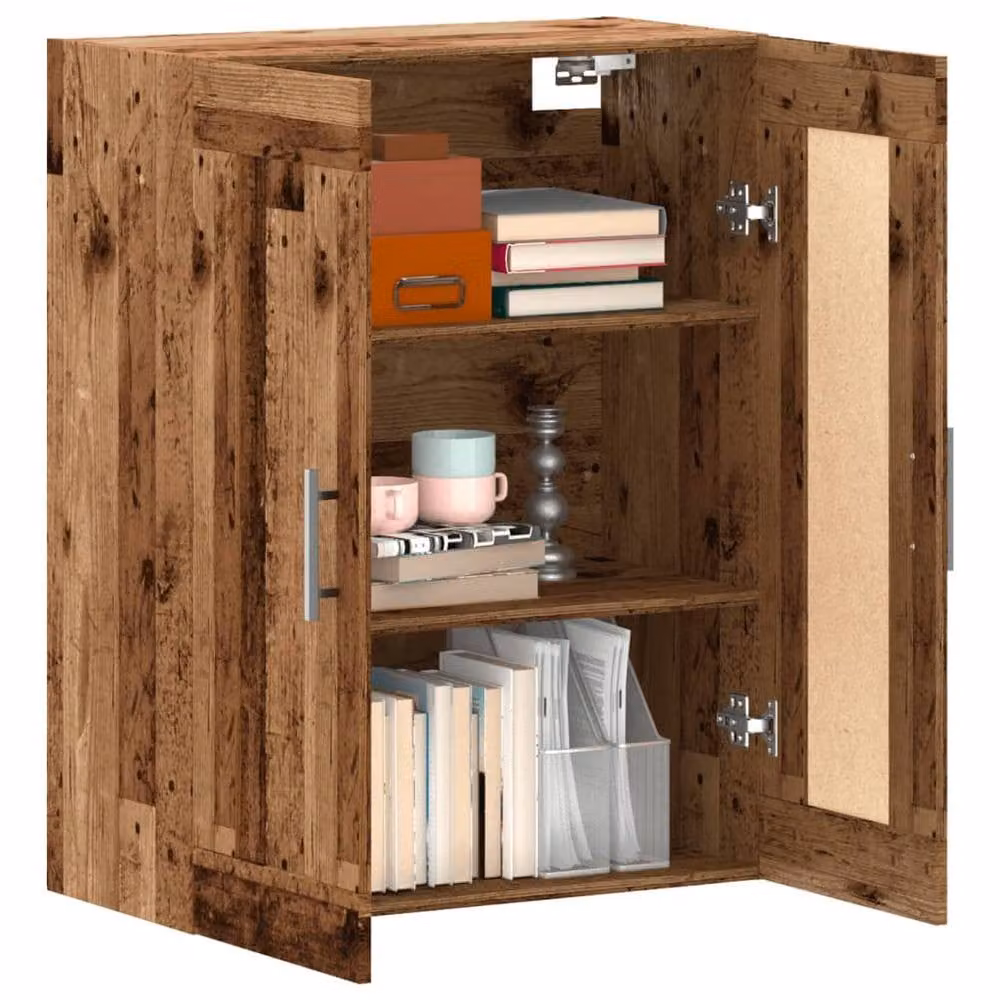 Berkfield Home Wall Mounted Rustic Cabinet in Old Wood Brown, W/D/H: 69.5 x 34 x 90 cm – 3