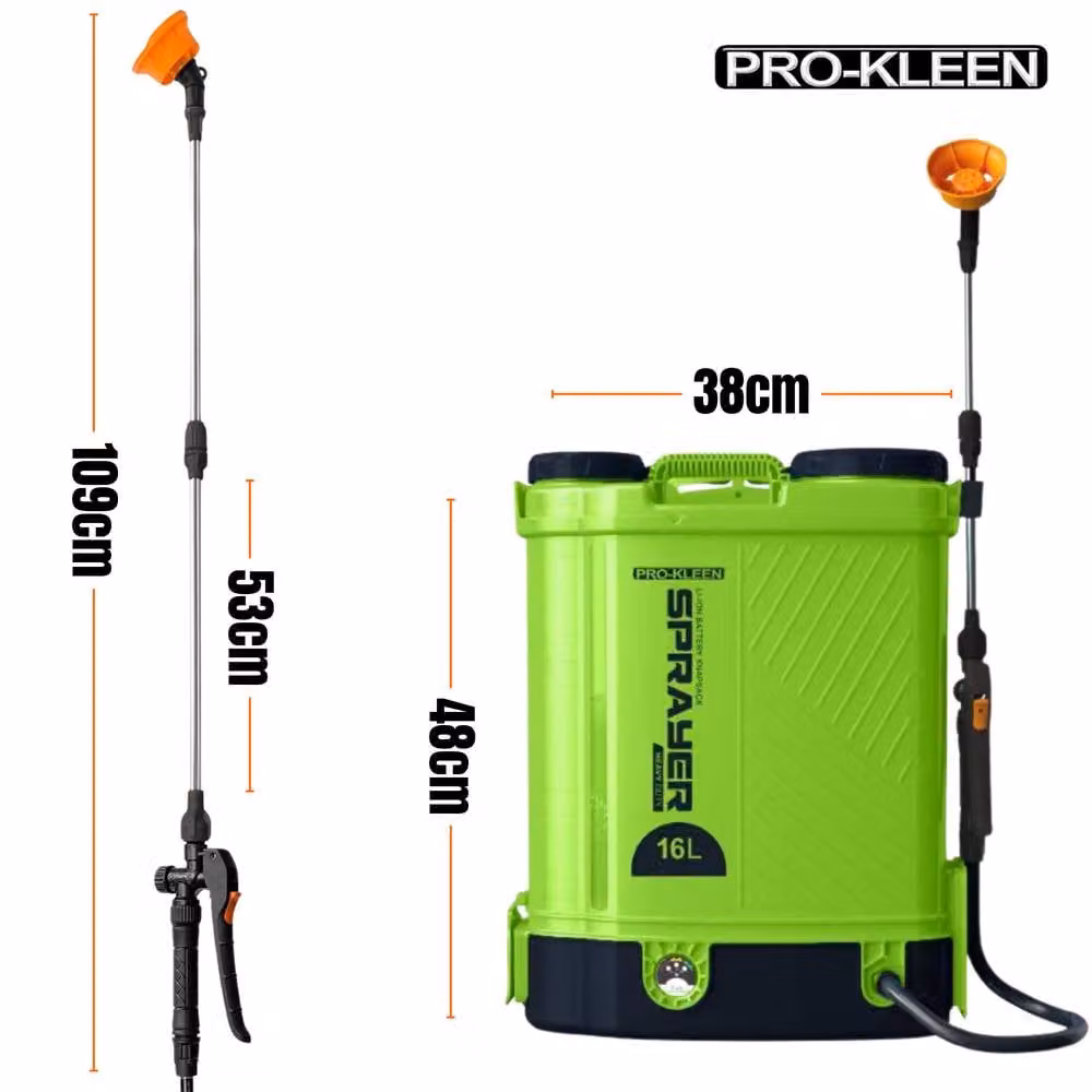 ProKleen Battery Powered Knapsack Sprayer 16L in Green with Rechargeable Battery – 3