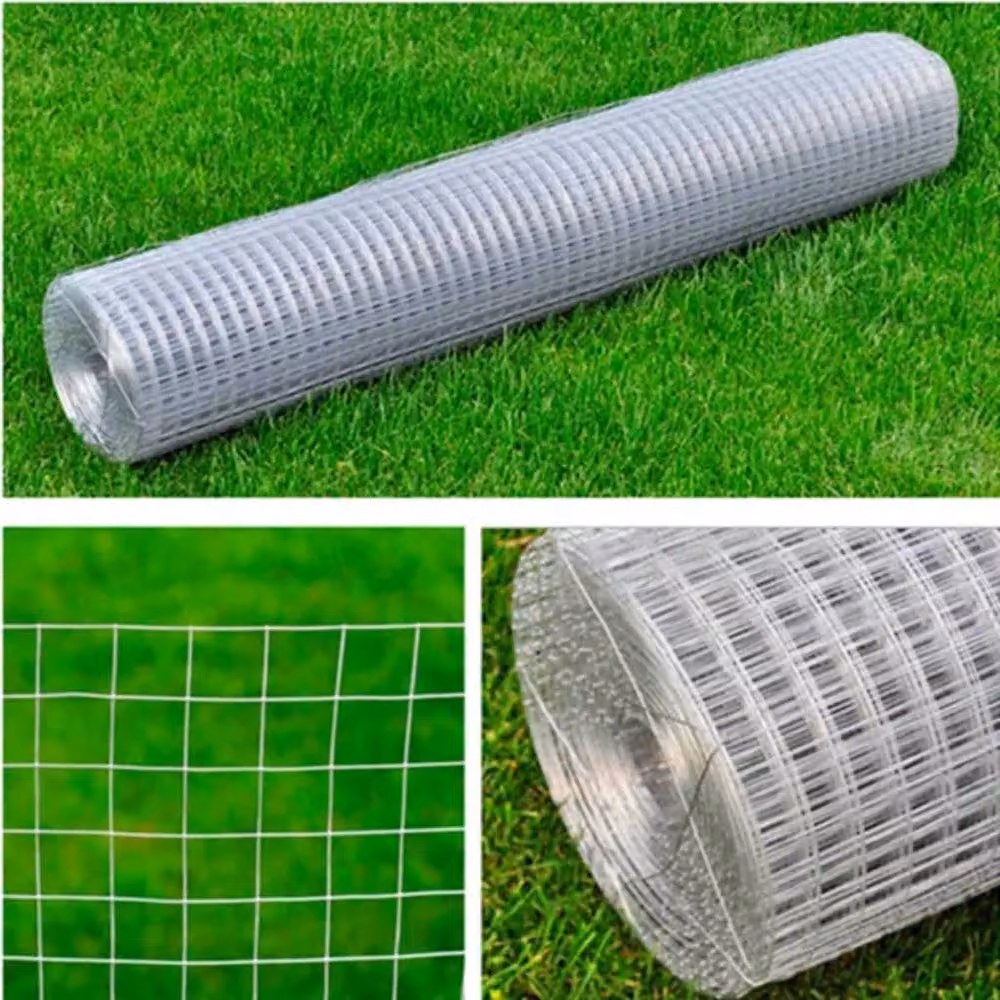 Berkfield Home Silver Galvanised Steel Square Mesh Fence, 1 x 25 m – 3