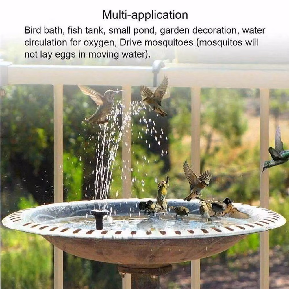 FLAVORA Solar Floating Fountain Pump in Black – 6