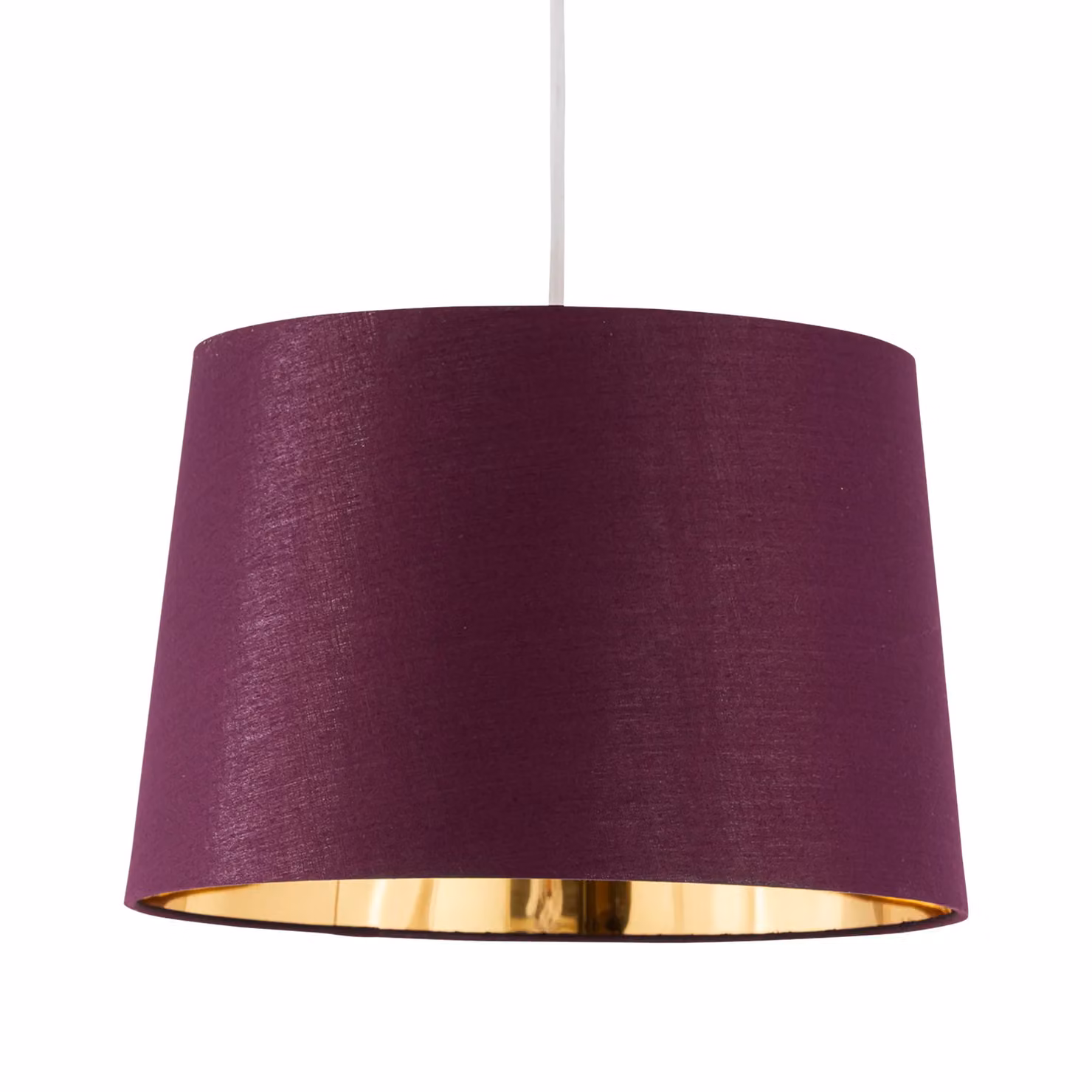 First Choice Lighting Zoey Set of 2 Burgundy and Gold Cylinder Pendant Lamp Shades, Diameter: 28.5 cm – 2