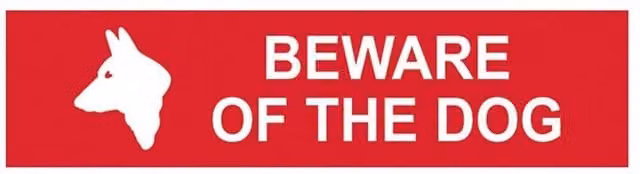 Scan Beware Of The Dog Multicolour PVC Sign, W: 20 cm, H: 5 cm