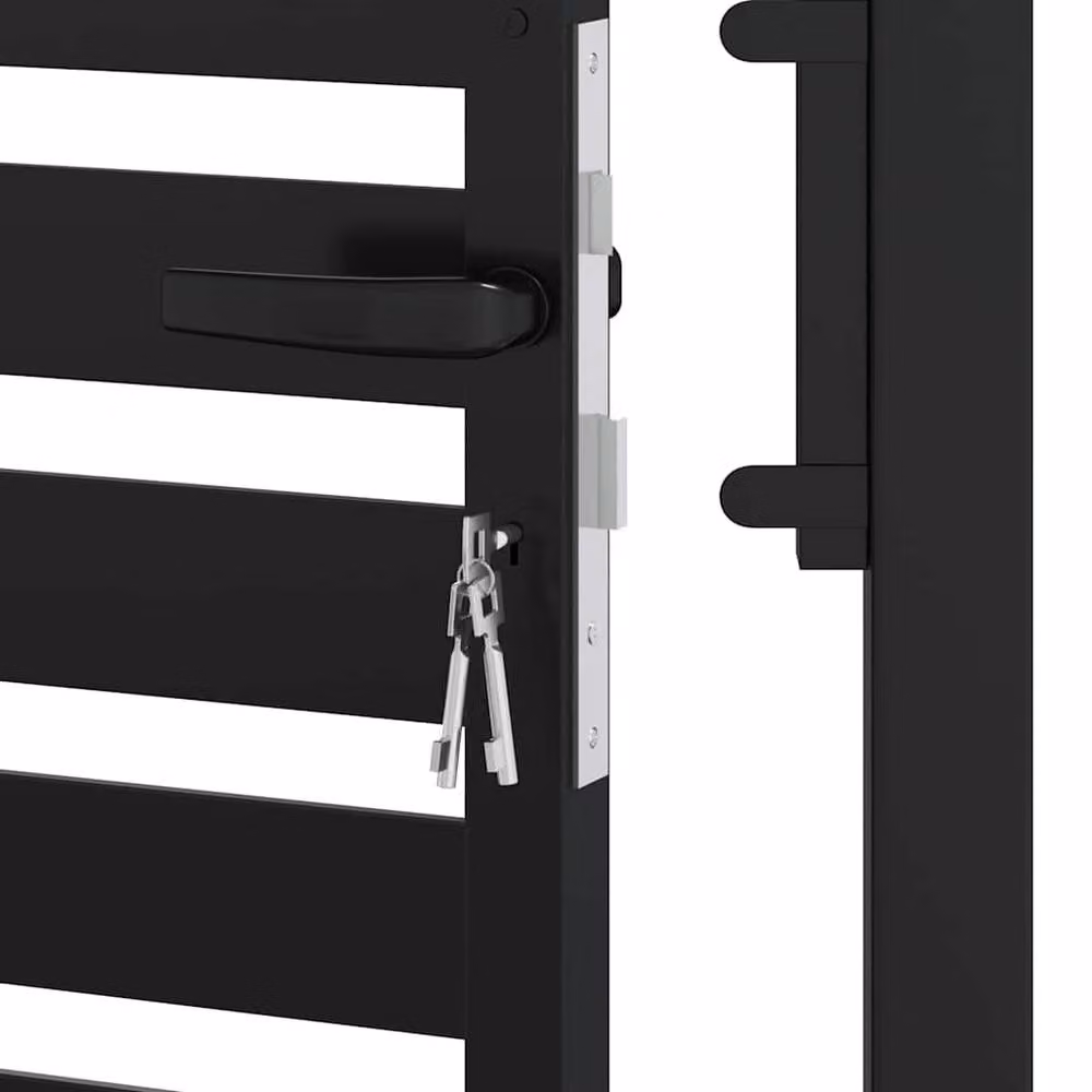Berkfield Home Lockable Black Aluminium Garden Gate, W/H: 100 x 100 cm – 7
