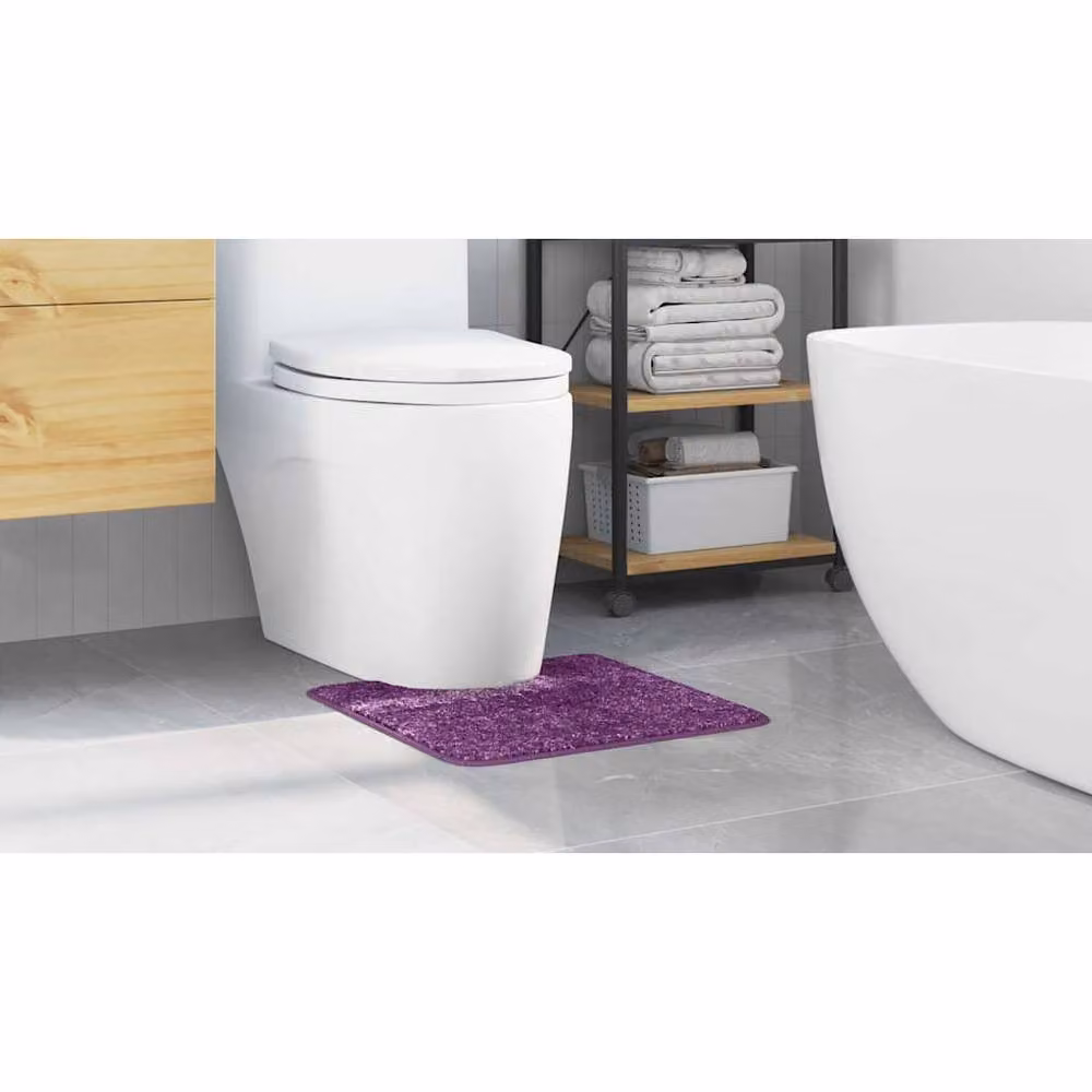Berkfield Home U-Shaped Non-Slip Purple Bath Mat, W/D: 50 x 50 cm – 3