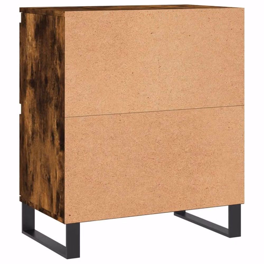 Berkfield Home Set of 2 Smoked Oak Sideboards in Brown, W/D/H: 120 x 35 x 70 cm – 6